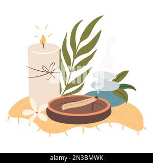 Aroma therapy vector illustration. Relaxation concept. Stock Vector