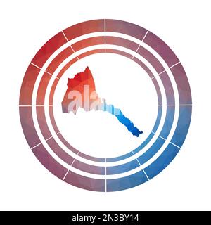 Eritrea badge. Bright gradient logo of country in low poly style. Multicolored Eritrea rounded sign with map in geometric style for your infographics. Stock Vector