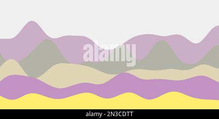 Abstract yellow, purple, red, green hills background. Colorful waves superb vector illustration. Stock Vector