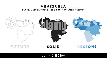 Venezuela map. Borders of Venezuela for your infographic. Vector country shape. Vector illustration. Stock Vector