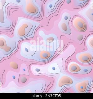 Colorful abstract layers. Papercut style background. Vibrant 3d topography shapes. Appealing banner, poster, brochure, template, flyer design. Stock Vector