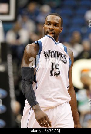 Minnesota Timberwolves forward Shabazz Muhammad (15) chews on his