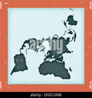 World Map Poster. Peirce quincuncial projection. Vintage World shape with grunge texture. Creative vector illustration. Stock Vector