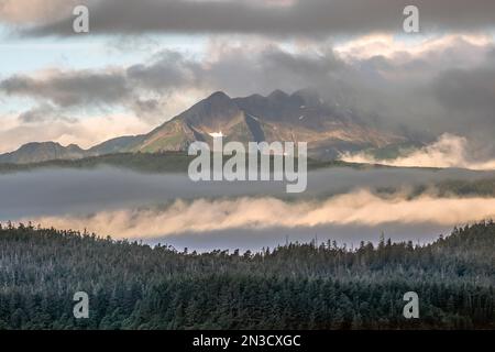 Mountains in late afternoon light in Southeast Alaska; Juneau, Alaska, United States of America Stock Photo