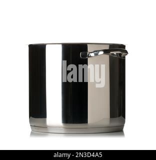 Stainless steel cooking pot with handles and lid Stock Photo - Alamy