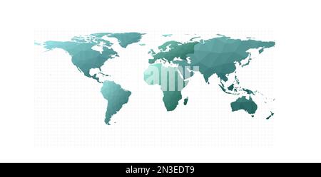 Colorful world map. Equirectangular projection. Stunning vector illustration. Stock Vector