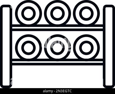 Thread bobine rack icon outline vector. Cotton factory. Fabric silk Stock Vector