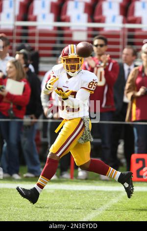 Nov 2, 2014; Minneapolis, MN, USA; Washington Redskins wide receiver  Santana Moss (89) talks with wide receiver DeSean Jackson (11) prior to the  game against the Minnesota Vikings at TCF Bank Stad …