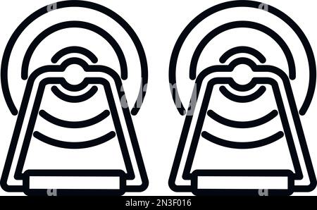 Bobine thread icon outline vector. Fabric plant. Roll fashion Stock Vector