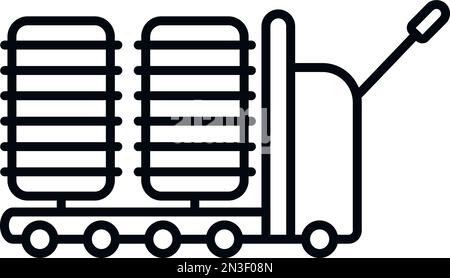 Bobine thread machine icon outline vector. Cotton factory. Industry wool Stock Vector