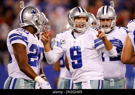 Dallas Cowboys quarterback Tony Romo, with his left arm in a sling, leaves  a press conference after an NFL football game against the Carolina  Panthers, Thursday, Nov. 26, 2015, in Arlington, Texas.