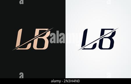 Lb Letter Logo Design Vector Template. Gold And Black Letter Lb Logo Design Stock Vector