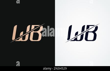 Wb Letter Logo Design Vector Template. Gold And Black Letter Wb Logo Design Stock Vector