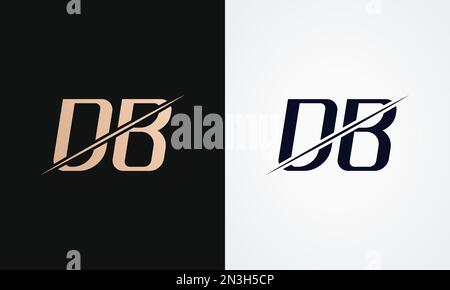 Db Letter Logo Design Vector Template. Gold And Black Letter Db Logo Design Stock Vector