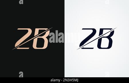 Zb Letter Logo Design Vector Template. Gold And Black Letter Zb Logo Design Stock Vector