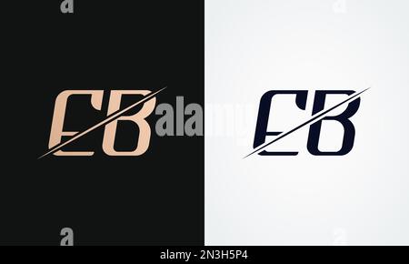 Eb Letter Logo Design Vector Template. Gold And Black Letter Eb Logo Design Stock Vector