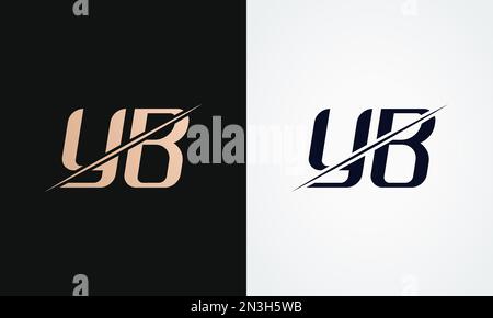 Yb Letter Logo Design Vector Template. Gold And Black Letter Yb Logo Design Stock Vector