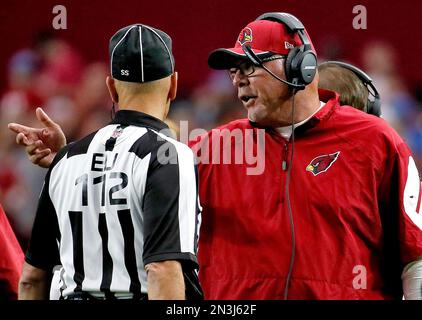 NFL back judge Tony Steratore wears a hat with the Crucial Catch logo  during an NFL football game between the Dallas Cowboys and Philadelphia  Eagles in Arlington, Texas, Sunday, Oct. 20, 2019. (