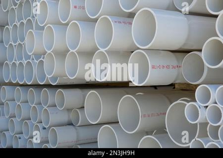 Racks full of PVC pipe; Lincoln, Nebraska, United States of America ...