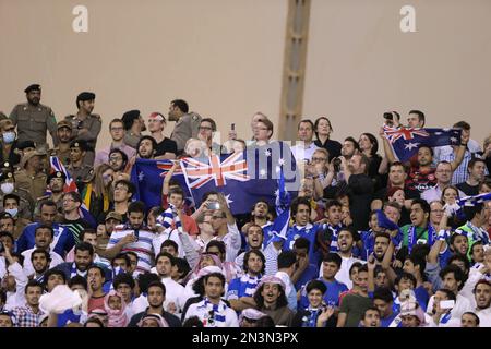 Saudi Arabia's Al Hilal soccer team players celebrate their trophy of the  AFC Champions League 2021 after the team beats South Korea's Pohang  Steelers 2-0 during their final soccermatch at the King