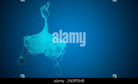 Rice dumpling or Ribbon Ketupat for decoration isolated on blue background. Suitable For Hari Raya celebration concept Stock Photo