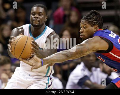 Detroit Pistons Cartier Martin right tries to steal the ball