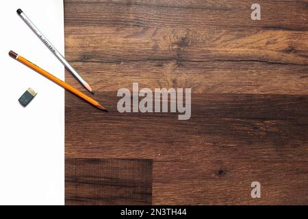 Pencils on a paper Stock Photo