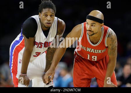 Detroit Pistons forward Cartier Martin 35 and Milwaukee Bucks