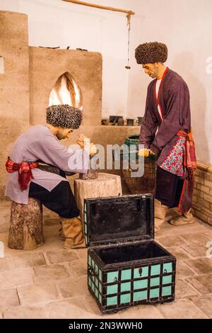 Mint yard with scenes of coin making Ko xna Ark citadel Khiva