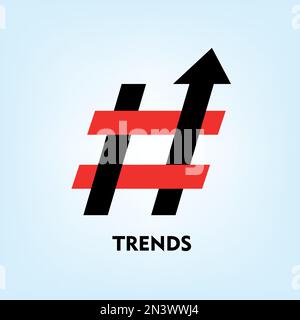trends icon on business use for success, for growth, simple diagram, trend in new style Stock Vector