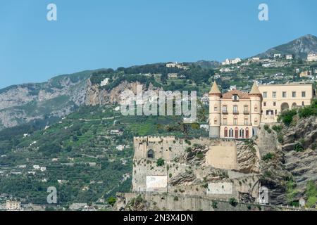 Mezzacapo Castle In Maiori, Amalfi Coast, Campania, Italy Stock Photo