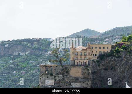 Mezzacapo Castle In Maiori, Amalfi Coast, Campania, Italy Stock Photo