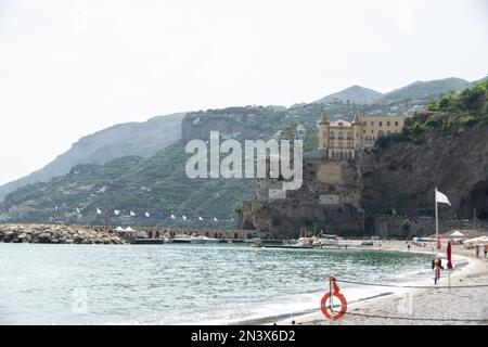 Mezzacapo Castle In Maiori, Amalfi Coast, Campania, Italy Stock Photo