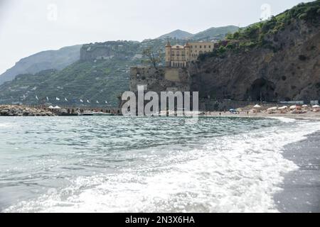 Mezzacapo Castle In Maiori, Amalfi Coast, Campania, Italy Stock Photo