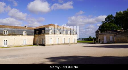 The Corderie Royale facade provided ropes for king French Navy boat ships first industrial building in Rochefort France Stock Photo