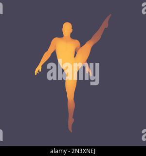 Gymnast. 3D Model of Man. Human Body Model. Gymnastics Activities for Icon Health and Fitness Community. Vector Illustration. Stock Vector