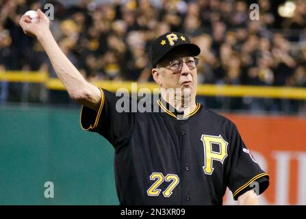 Pittsburgh Pirates relief pitcher Kent Tekulve leaps up as catcher Steve  Nicosia runs forward after final out of final World Series game against the  Baltimore Orioles in Baltimore, Md., Oct. 17, 1979.