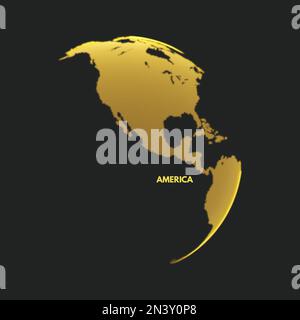 North and South America. Earth globe. Global business marketing concept. Dotted style. Design for education, science, web presentations. Stock Vector