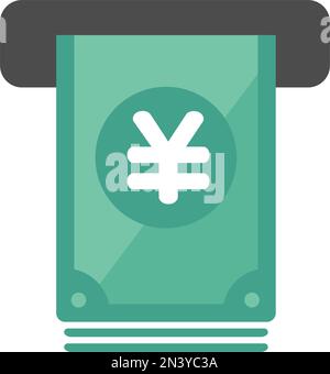 ATM, cash dispenser vector icon (JPY | Japanese Yen) Stock Vector