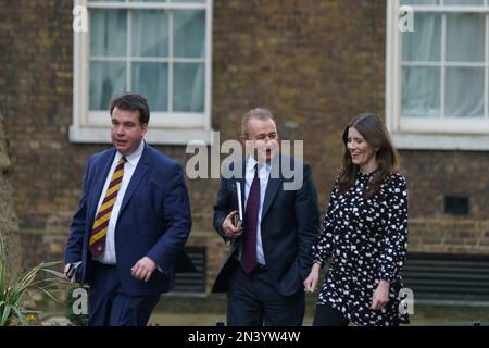 7th February 2023, Downing St, London, UK Cabinet Ministers arrive for a delayed cabinet meeting. Stock Photo