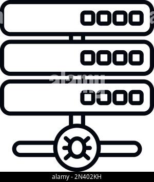 Server malware icon outline vector. Internet report. Threat data Stock Vector