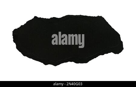 Black scrap paper isolated on a white background. Stock Photo