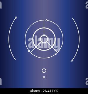 working process symbol. Circular shapes and lines. Futuristic UI concept. Circle HUD technological element. 4K loop animation with alpha channel Stock Vector