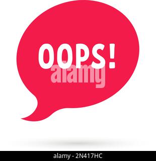 red oops logo isolated on white Stock Vector