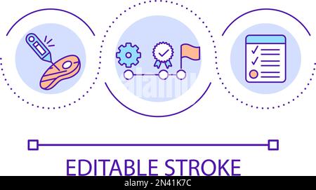 Food product checkup and certification loop concept icon Stock Vector