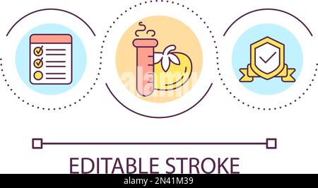 Verification of food quality loop concept icon Stock Vector