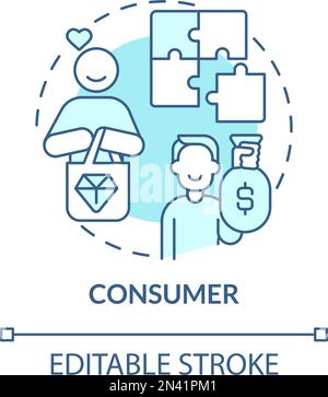 Consumer to business turquoise concept icon Stock Vector Image & Art ...