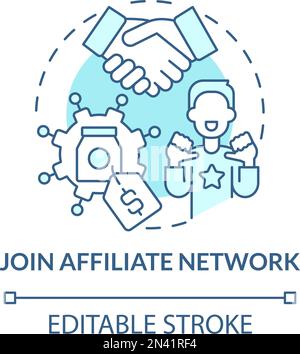 Join affiliate network turquoise concept icon Stock Vector