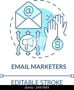 Email marketers turquoise concept icon Stock Vector