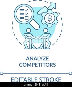 Analyze competitors turquoise concept icon Stock Vector